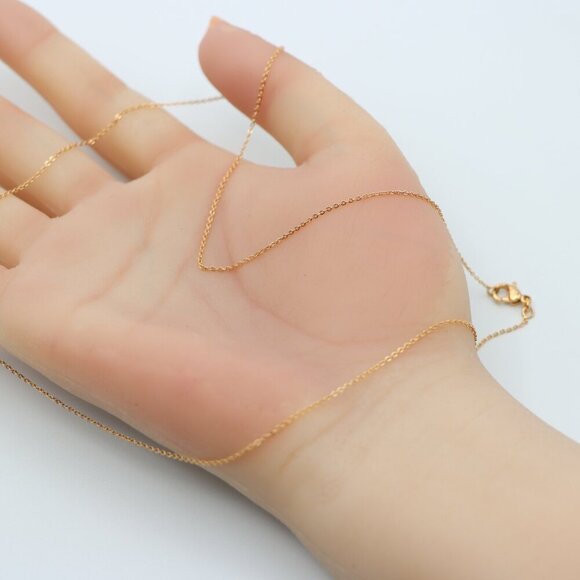 Thin Rose Gold Chain Necklace Dainty & Lightweight, XPNL0124 - Picture 12 of 12